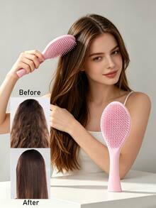 1 buah Sisir Anti Kusut, Cocok untuk Rambut Keriting, Lurus, Basah dan Kering, Sisir Rambut Wanita, Aksesori Rambut, Sisir Penata Rambut Profesional untuk Semua Jenis Rambut - Mengurai, Menghaluskan dan Memijat Kulit Kepala - Bulu Nilon, Gagang Plastik ABS - MultiWarna - View 2