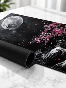1片 XXL 黑色月夜櫻花風景滑鼠墊，35.4X15.7 英吋桌墊鍵盤墊，防滑橡膠底可水洗耐用，粉色桃花星空設計桌面保護墊，適合學生返校、開學季、辦公室學習、筆電、電競遊戲及居家使用，美觀多功能桌面配件，畢業季送給家人朋友的理想禮物 - 查看 6