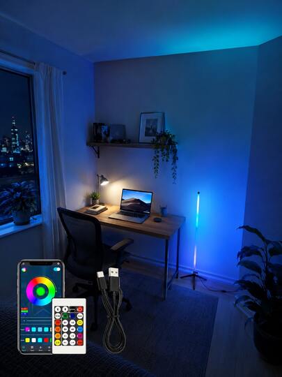 1pc Colorful RGB Standing Lamp, LED Floor Glow Light For Room Decoration, Game Corner And Home Decor