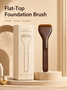 1 Stück neuer zungenförmiger Foundation-Pinsel, ultradünne nahtlose Foundation, asymmetrisches gebogenes Fächerdesign, nahtlose Anwendung, hochdichte PBT Bio-Active Faserborsten, weich und perfekt, minimalistischer Luxusstil. Professioneller Make-up-Pinsel geeignet für flüssige und cremige Foundation, unverzichtbares Werkzeug für den täglichen Gebrauch und Anfänger im Make-up. Inklusive Geschenk. - Verschiedenfarbig - Übersicht 1