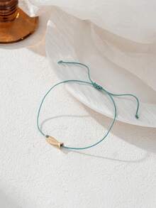 1pc Exquisite Fish Pendant Adjustable Anklet, Suitable For Beach, Party, Daily Wear, Minimalist Style, Women's Fashion Accessory - Baby Blue - View 8