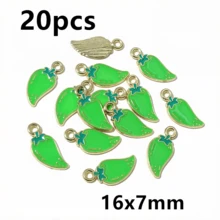 20 piezas de dijes de esmalte con forma de verduras, colgantes de chile, tomate, patata, maíz, zanahoria, dijes de comida, accesorios y hallazgos para hacer joyas DIY - verdura - Ver 39