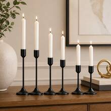 12/6/3PCS French Gold/Black/Faux Gold Candle Holder Set, Suitable For Pillar And Conical Candles, Suitable For Home, Wedding, Party, Anniversary Decoration - Multicolor - View 7
