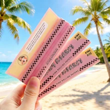 3 Packs, 110MM Pink Rolling Papers, Natural Plant Glue Ultra-Thin Slow Burning, Pink Grid Highly Attractive Portable Boxed Handmade Rolling Papers - View 1