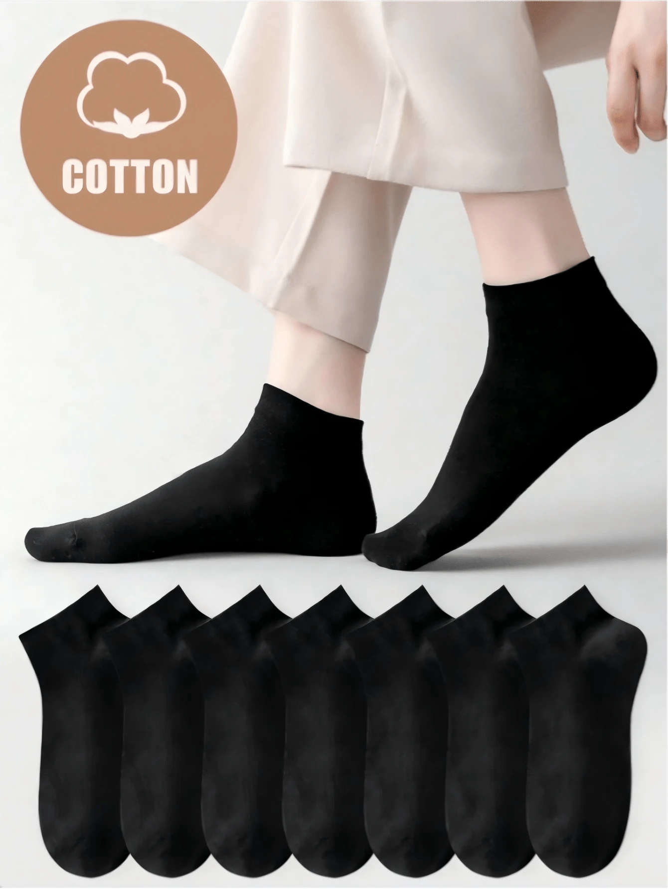 1/5/7/10/20 Pairs Minimalist Basic Men's Ankle Socks. Soft And Lightweight Full-Coverage Low-Cut Ankle Socks, Women's Over-The-Knee Socks And Men's Mid-Calf Socks, Suitable For Sports, Home And Casual. Business Casual Unisex Knee-High Socks And Socks, Black - Black - View 1