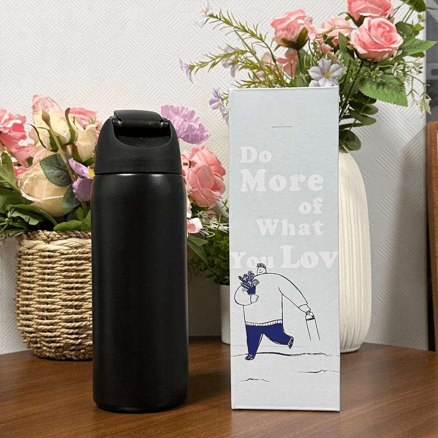 24Oz/32Oz Stainless Steel Water Bottle With Straw For Sports, Travel, And School Sports Water Bottle, Keeps Water Warm For Over 24 Hours, Sealable, Portable, Flip Top, Ideal For Hot And Cold Beverages, Coffee, And Frozen Drinks - 橘色 - 查看 1