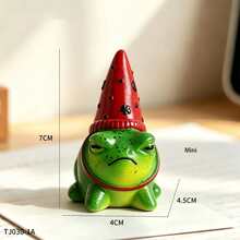 1pc Resin Frog Wearing Hat Christmas Ornament, Rustic Countryside Garden Patio Micro Decoration, Cute Animal Figurine, Suitable For Succulent Plants, Country Style Yard Decor - Frog With Hat - View 13