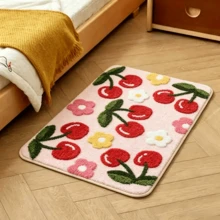 1pc Cherry Blossom Floral Floor Mat, Decorative Rug, Bedroom Decor, Floor Mat, Carpet, Home Decor, Living Room Rug, Living Room Small Rug, Bedroom Rug, Living Room Home Decor, Outdoor Rug, Washable Carpet - Multicolor - View 3