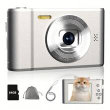 FUNNY PANDA Pink Digital Camera, 44MP 1080P Vlogging Camera With 16X Zoom, 2.2 Inch Screen, Self Timer, Webcam Mode, Plug And Play, 64GB Card Included, Ultra Lightweight Compact Retro Design - View 10
