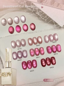 XEIJAYI 8色15ml猫眼指甲油 反光猫眼磁性美甲凝胶 浸泡式UV LED凝胶美甲沙龙 女性美甲工具 时尚全息美甲 - 彩色 - 查看 3