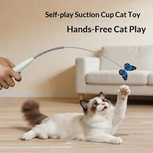 Wireless Electric Cat Toy Stick Smart Motion Butterfly Toy Powerful Desk Suction Cup Hands-Free Cat Self-Entertainment Device Durable And Scratch-Resistant USB Charging Indoor Cat Exercise Toy Simulates Hunting Builds Physical Fitness - 查看 11