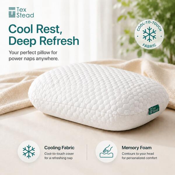 Cooling Memory Foam Pillow, Ergonomic Neck Support Sleep Pillow, Soft Breathable Bed Pillow, Suitable For Side, Back And Stomach Sleepers