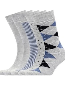 New 4 Pairs Gift Box Men's Mid-Calf Socks, Multiple Colors Available, Sweat-Absorbing Odor-Resistant All-Season Men's Business Dress Socks, Father's Day Gift - Multicolor - View 4