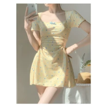 Women Swim Dresses - Yellow - View 8