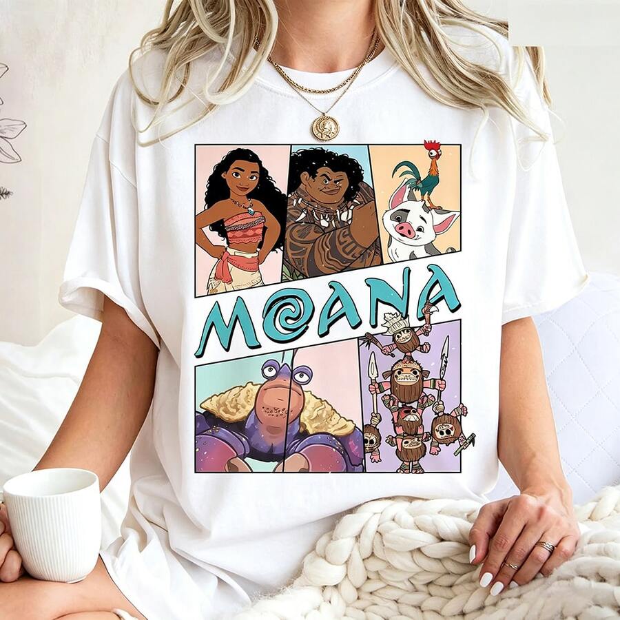 (Loose Version)Disney Moana Shirt, Princess Moana Family Matching T-Shirt, Maui Sweatshirt, Hei Hei And Pua Tee,Disneyland Trip Shirt - White - View 1