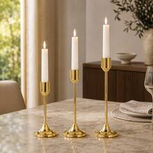 12/6/3PCS French Gold/Black/Faux Gold Candle Holder Set, Suitable For Pillar And Conical Candles, Suitable For Home, Wedding, Party, Anniversary Decoration - Multicolor - View 19