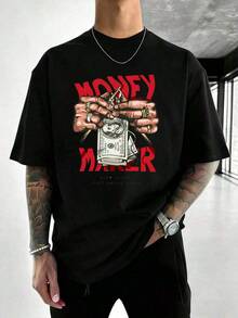 Men T-Shirts - 黑色 - 查看 2