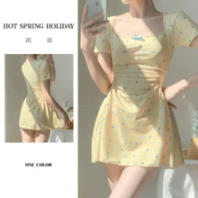Women Swim Dresses - Yellow - View 2