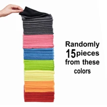 10/20/30pcs/Pack Multicolor Cleaning Microfiber Towel Set - 9.8inch*9.8inch Size, Available In Different Quantities, Kitchen, Bathroom, Home, Household - Multicolor - View 15