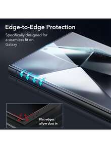 CASECOPS 2片裝高畫質鋼化玻璃螢幕保護貼，附自動除塵功能，適用 Galaxy S25 6.2 吋/17 Pro Max 6.9 吋，全螢幕覆蓋鋼化玻璃膜，無氣泡、易安裝、9H 硬度，含安裝工具組，相容手機殼，適用 Galaxy S25 Ultra S24+ S23 S22 系列（需重新註冊指紋）/17 Pro/16 Pro Max/15 Pro/14/13/12/11 系列 - 無色 - 查看 8