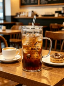 1/2件裝 極簡耐熱透明玻璃杯附吸管與PP材質杯蓋 900ml INS風字母大容量玻璃杯，適合冰拿鐵咖啡、隨行飲品、果汁與思摩奇，女性理想禮物，適用辦公室、水杯、夏季清爽飲品，生日、節日、情人節與復活節 - 彩色 - 查看 5