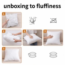 4 Pack 18x18 Inch Pillow Inserts, Fluffy Polyester Filled White Cushion Inserts, Square Throw Pillow Inner For Sofa Couch Bed Chair - 18x18 Inches (45x45cm) - View 10
