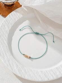 1pc Exquisite Fish Pendant Adjustable Anklet, Suitable For Beach, Party, Daily Wear, Minimalist Style, Women's Fashion Accessory - Baby Blue - View 10