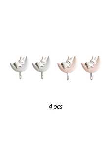 Moon Rabbit Wall Hook Set, Nursery Plush Doll Storage Rack, Baby Room Backpack, Bib And Hat Hanging Storage - Hook Up - View 10