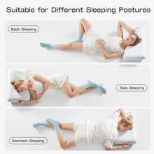 1 buah Bantal Busa Memori – Bantal Tidur Ortopedi Berbentuk Roti untuk Penopang Leher, Bantal Leher Ergonomis untuk Tidur Miring, Telentang & Tengkurap, Ukuran Standar dengan Sarung yang Dapat Dilepas dan Dicuci - Hijau Pastel - View 5