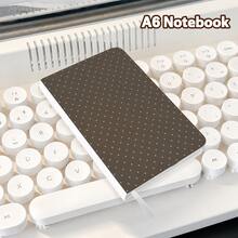1pc White Polka Dot High-Quality Appearance Notebook, A6 Student Notebook, Pocket Notebook For Organizing Notes, PU Leather Cross-Grain Small Notebook, Lightweight And Portable, Suitable For Daily Writing Use School Supplies - Polka Dots - View 9