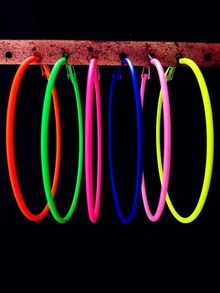 6pairs/set Minimalist Hoop Earrings - Multicolor - View 6