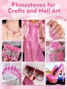Juego de 24 cuadrículas de strass para uñas, strass brillantes de base plana, gemas de vidrio multicolor para uñas, decoraciones de manicura DIY - una caja - Ver 2
