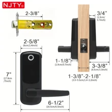 NJTY Smart Door Lock TT Lock Smart Door Lock WIFI Card APP Unlock Keyless Entry Fingerprint Door Lock With Keypad Digital Door Lock With Handle Suitable For Home Rental Office Hotel 4 AA Batteries Powered (Batteries Not Included) - Multicolor - View 6