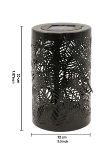 1件裝可攜式太陽能鏤空投影燈，葉片鏤空圖案，可懸掛或地面放置設計，光感自動開關，適用於花園、草坪、庭院、居家、露台與小徑的戶外景觀裝飾燈 - 彩色 - 查看 9