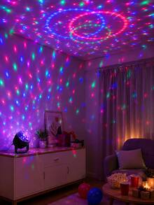 1pc [Room Decor Light] USB Powered Multi-Color Magic Ball Light, Ring Light Effect Party Projector Lamp | Suitable For Bedroom, Game Room, Dorm, Holiday Scenes - Multicolor - View 11
