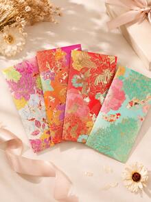 6Pcs Gold Foil Floral Koi Fish Decorative Envelopes, Vintage Pattern Gift Envelopes For Wedding Holiday Party - A - View 10