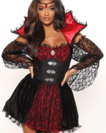 Women's Vampire Vixen Costume - Black - View 11