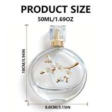 1件 50ML 透明玻璃高階可重複填充香水噴霧瓶，適合香水分裝，花朵與珍珠裝飾，美觀耐用不易碎，噴霧瓶，適合旅行、旅行必需品、節日禮物、迷你香水 - 彩色 - 查看 8