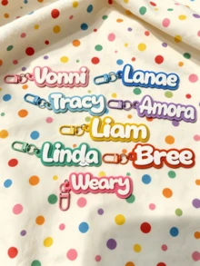 1 pieza Llavero de nombre de acrílico, accesorio DIY, adecuado para bolso, decoración de mochila, equipaje, etiqueta de nombre para cumpleaños y vacaciones, regalo para familia, amigos, regalo personalizado - Multicolor - Ver 3