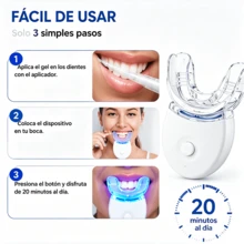 Teeth Kit, Home Use Wireless Teeth Kit with LED Blue Lights Accelerator, Natural Stain Removal Include 1 Teeth Gel Pens Complimentary Color Card - Ver 7