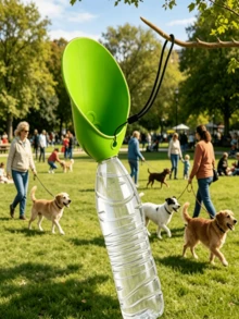 1pc Portable Pet Outdoor Water Dispenser, Silicone Material, Pet Water Bowl Compatible With Most Water Bottles, Suitable For Dog Walking And Outdoor Activities, Travel Water Bottle, Suitable For Dog Walking And Walking, Compatible With Most Water Bottles - Multicolor - View 8