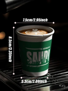 MOSXLOXY 50/20pcs Saudi Arabia National Day Disposable Paper Cups With Riyadh City Skyline And Camel Pattern,Perfect Choice For Decorations And Distribution To Celebrate Saudi Arabia's National Day.Thick Cups For Water, Juice, Espresso, Candy, Hot/Cold Drinks - Multicolor - View 4