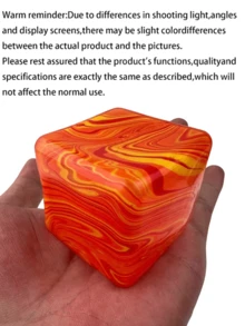 Fluid Pattern Ice Cube Square Squeeze Toy, Soft Touch, Can Be Squeezed And Deformed Freely, Great Choice For Stress Relief And Mood Improvement, Party Gift|Birthday Gift|Holiday Gift - 彩色 - 查看 13