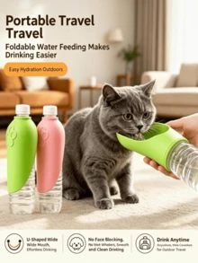 1pc Portable Pet Outdoor Water Dispenser, Silicone Material, Pet Water Bowl Compatible With Most Water Bottles, Suitable For Dog Walking And Outdoor Activities, Travel Water Bottle, Suitable For Dog Walking And Walking, Compatible With Most Water Bottles - Multicolor - View 7