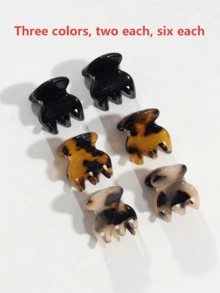 6/3 buah Jepit Rambut Mini Motif Leopard Asetat Serbaguna untuk Wanita, Cocok untuk Pemakaian Sehari-hari, Aksesori Rambut Musim Panas, Jepit Rambut Saat Liburan - MultiWarna - View 7
