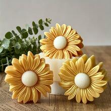 4-Piece Daisy And Sunflower Decorative Mold, DIY Scented Candle, DIY Craft Plaster Decorative Mold, Handmade Soap, Diffuser Stone Silicone Mold - 4pcs - Small Size With Holes - View 7