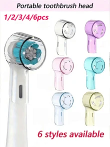 1/2/3/4/6pcs Electric Toothbrush Head Covers - Portable Toothbrush Head Protective Case, Compatible With IO Brush Heads, Easy To Replace, Dust-Proof, With Ventilation Holes, Portable Accessory For Home And Outdoor Travel - Multicolor - View 2