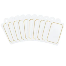 20PCS / Gold Foil Edge Blank Paper Gift Tags With Gold String, DIY Handwritten Labels For Wedding Birthday Gift Packaging Cake Packaging Labels, Gift Handwritten Message Cards Birthday Party Gift Box Hanging Tags - View 6