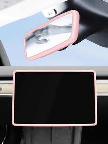 Funda protectora de silicona para marco de pantalla de control central, almohadilla de silicona para carga inalámbrica, funda protectora para marco de espejo retrovisor, accesorios de decoración y modificación de molduras interiores - A - Ver 3