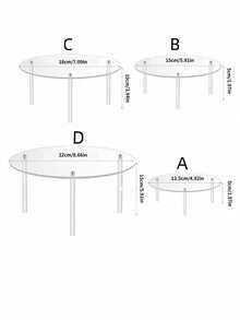 Decorative Dessert Table Round Cake Stand Acrylic Display Rack Birthday Wedding Crystal Ornament Transparent Display Stand - White - View 3